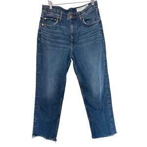 Rag & Bone Harlow Mid Rise Straight Jeans in Clover Wash, 30